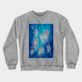 Jellyfish Swarm - original painting Crewneck Sweatshirt